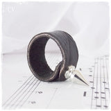 Gothic Leather Black Ring