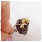 Wire Wrapped Polymer Clay Ring