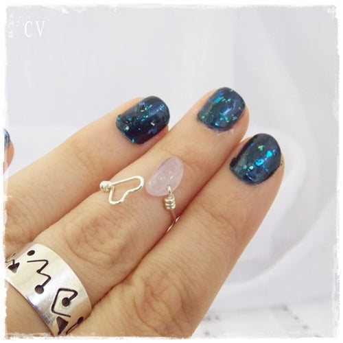 Amethyst Heart Knuckle Ring