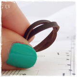 Slim Braided Leather Ring