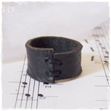 Gothic Leather Black Ring