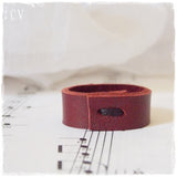 Burgundy Red Leather Ring