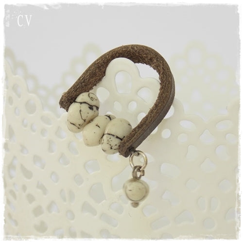 Natural Howlite Beaded Ring