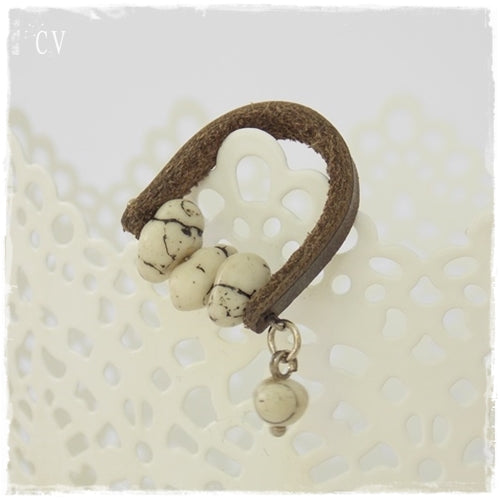 Leather Gemstone Ring