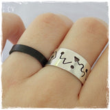 Stackable Black Leather Band Ring
