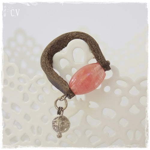 Quartz Stone Leather Ring