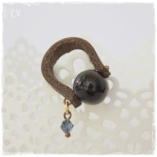 Gemstone Leather Ring