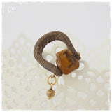 Tiger's Eye Leather Ring Band
