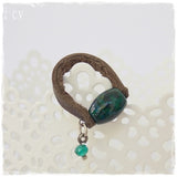 Chrysocolla Stone Leather Ring