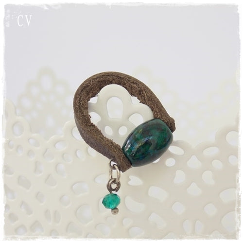 Beaded Leather Ring