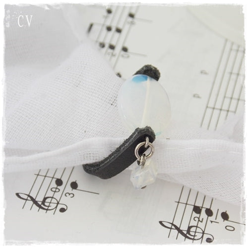 Moonstone Leather Promise Ring