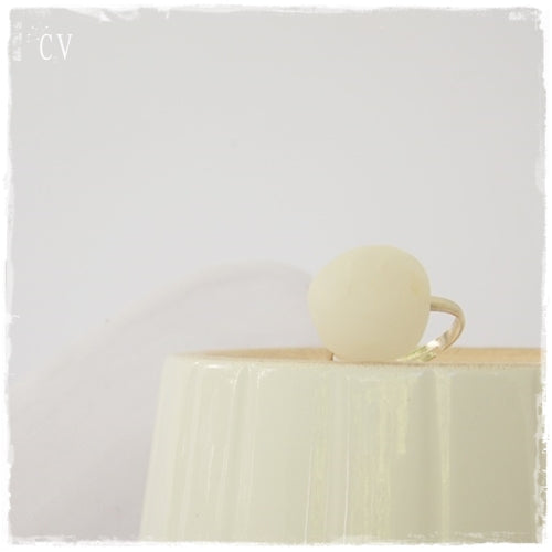 Mediterranean White Stone Ring ~