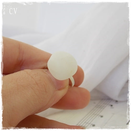 Mediterranean White Stone Ring ~