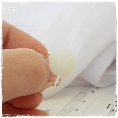 Mediterranean White Stone Ring ~