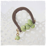 Lime Green Howlite Leather Ring