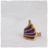 Wing Brass Ring In Dark Purple