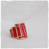 Bold Red Knuckle Ring