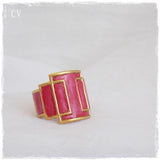 Midi Pink Brass Ring
