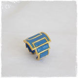 Navy Blue Polymer Clay Ring