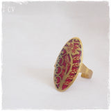 Red Vintage Brass Ring