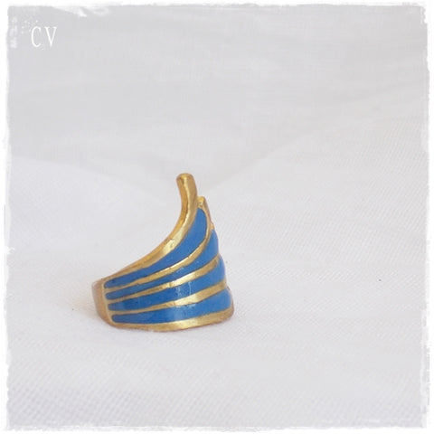 Blue Polymer Clay Ring