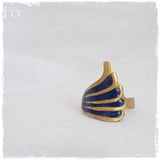 Navy Blue Brass Ring