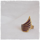 Dark Purple Brass Wing Ring