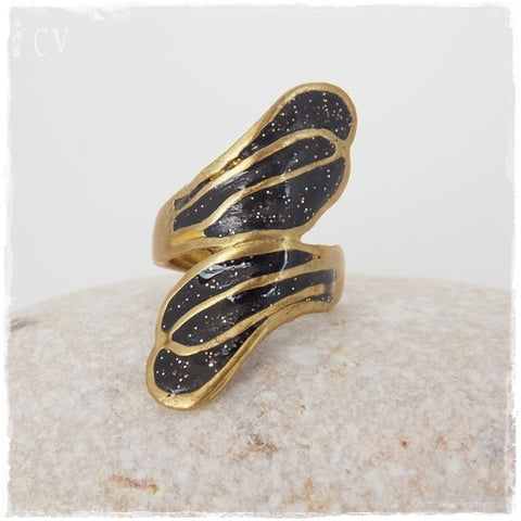 Black Galaxy Brass Ring