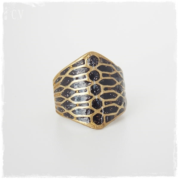 Honeycomb Brass Ring