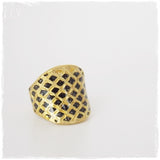 Vintage Brass Black Cage Ring