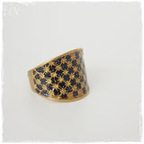 Black and Gold Checkered Ring