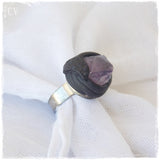 Amethyst Crystal Polymer Clay Ring