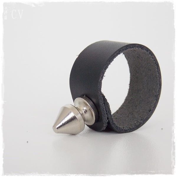 Spike Leather Ring