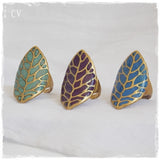 Chunky Brass Leaf Rings