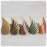 Rainbow Polymer Clay Wing Rings