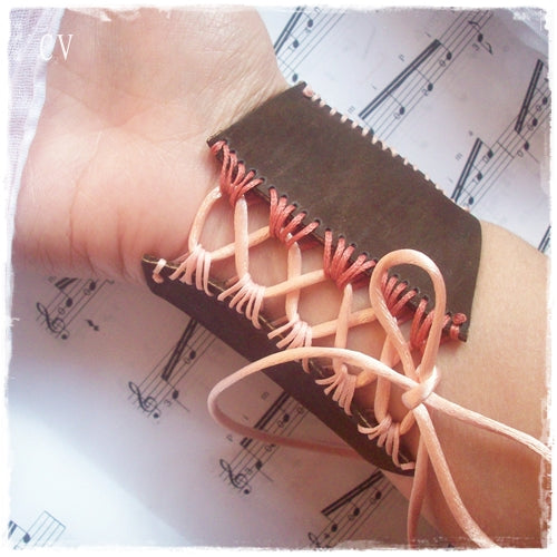 Corset Leather Cuff Bracelet