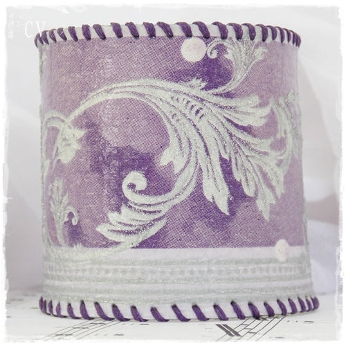 Paisley Wide Purple Leather Cuff Bracelet