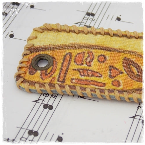 Historical Decoupage Egyptian Leather Bracelet