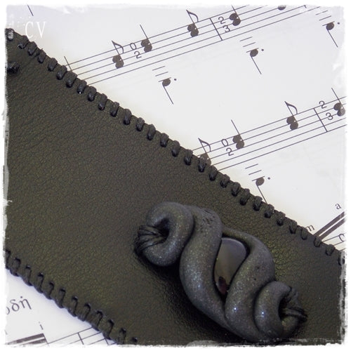 Drow Dark Leather Cuff Bracelet