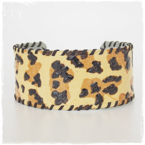 Animal Print Leather Cuff Bracelet