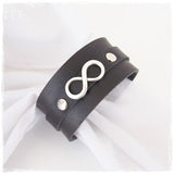 Gothic Black Leather Cuff Bracelet