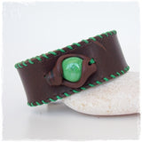 Elven Rustic Brown Leather Wristband
