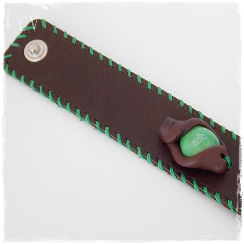 Artistic Polymer Clay Leather Wristband