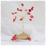 Coral Beaded Mini Tree Sculpture