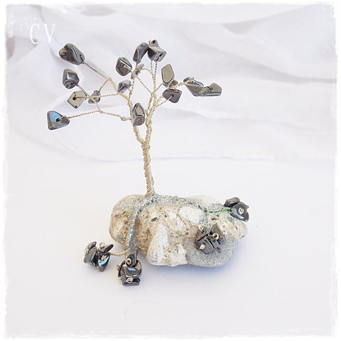 Hematite Mini Wire Tree Sculpture